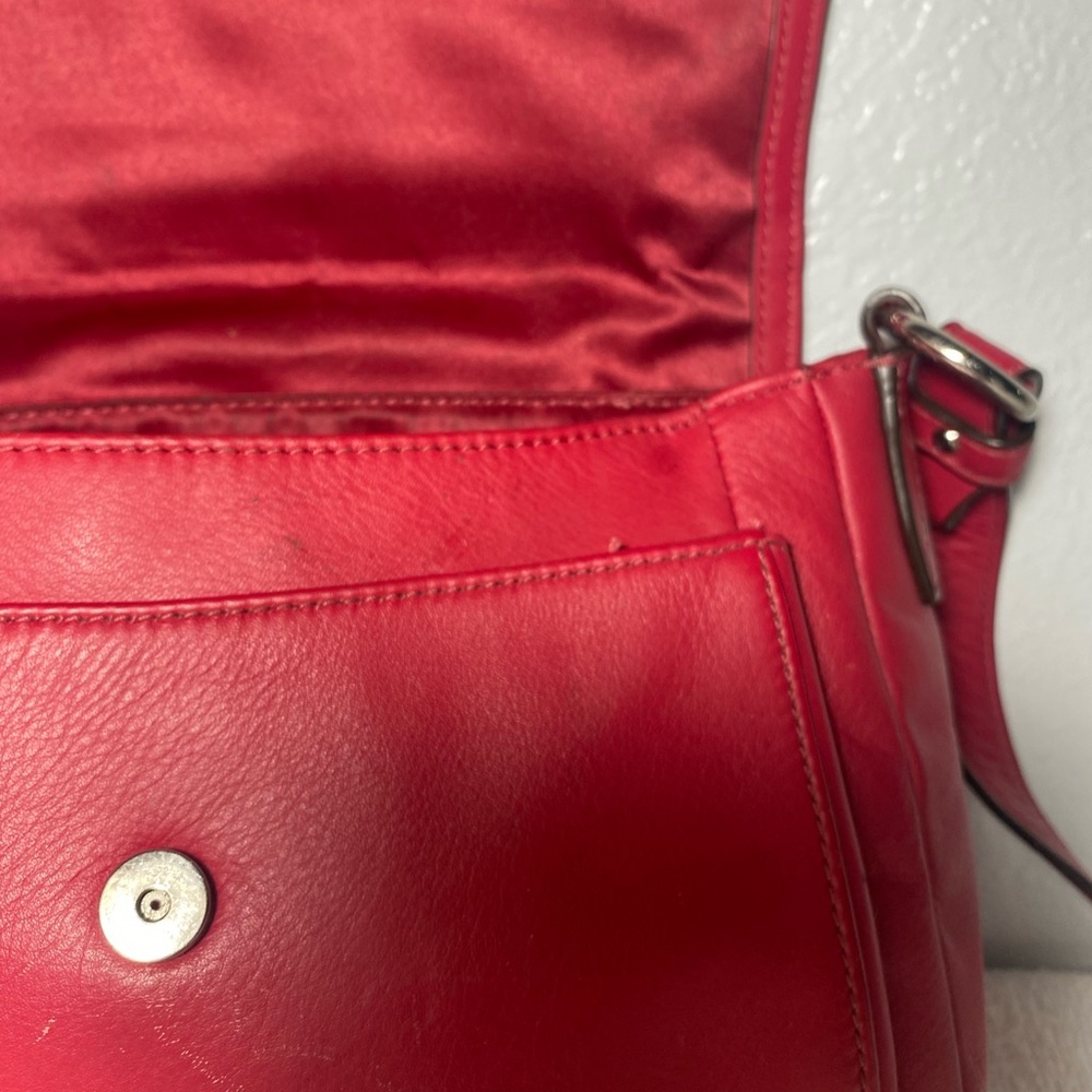 Coach Red Wine Taylor leather mini flap crossbody - Picture 7 of 12